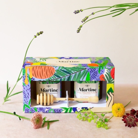 coffret gourmand 2 miels martine